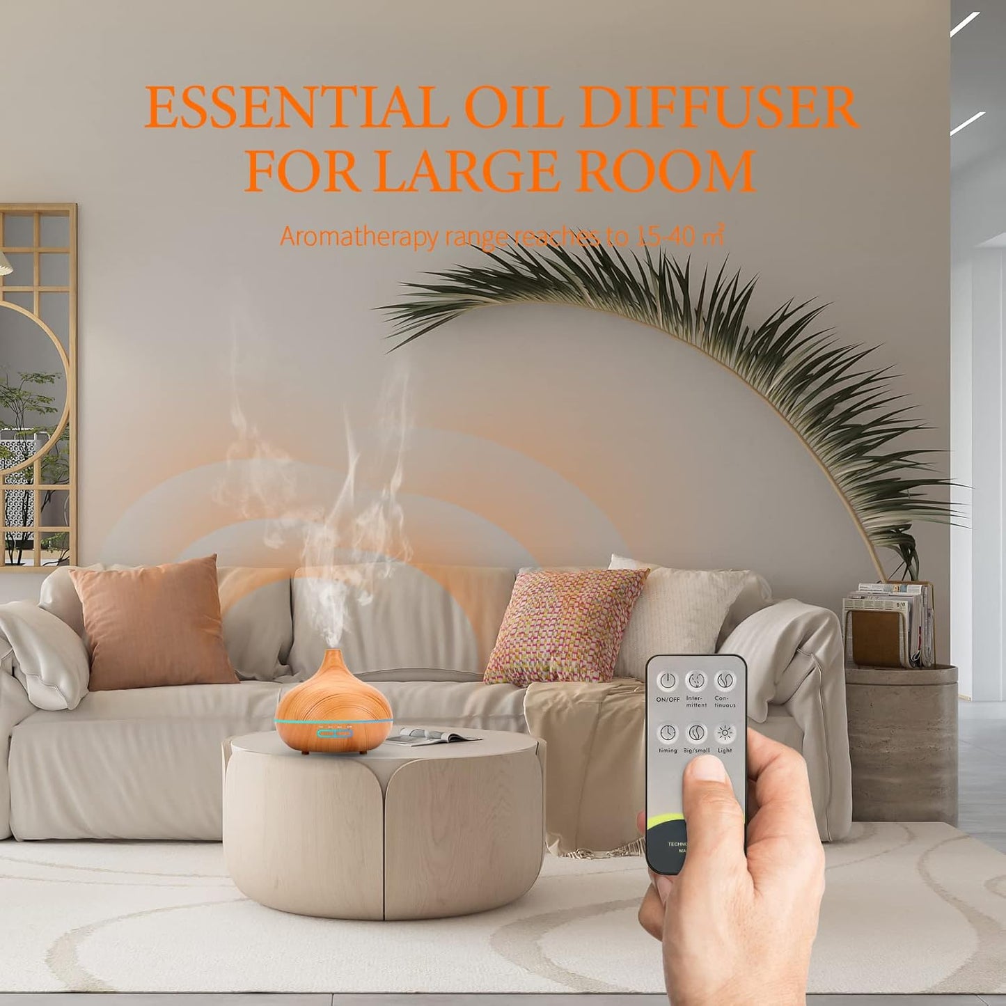 550 ML Aroma Diffiser with Essential Oils Set, Essential Oil Diffuser with Remote, Ultrasonic Technology Aromatherapy Diffusers Auto Shut-Off for Office, Home