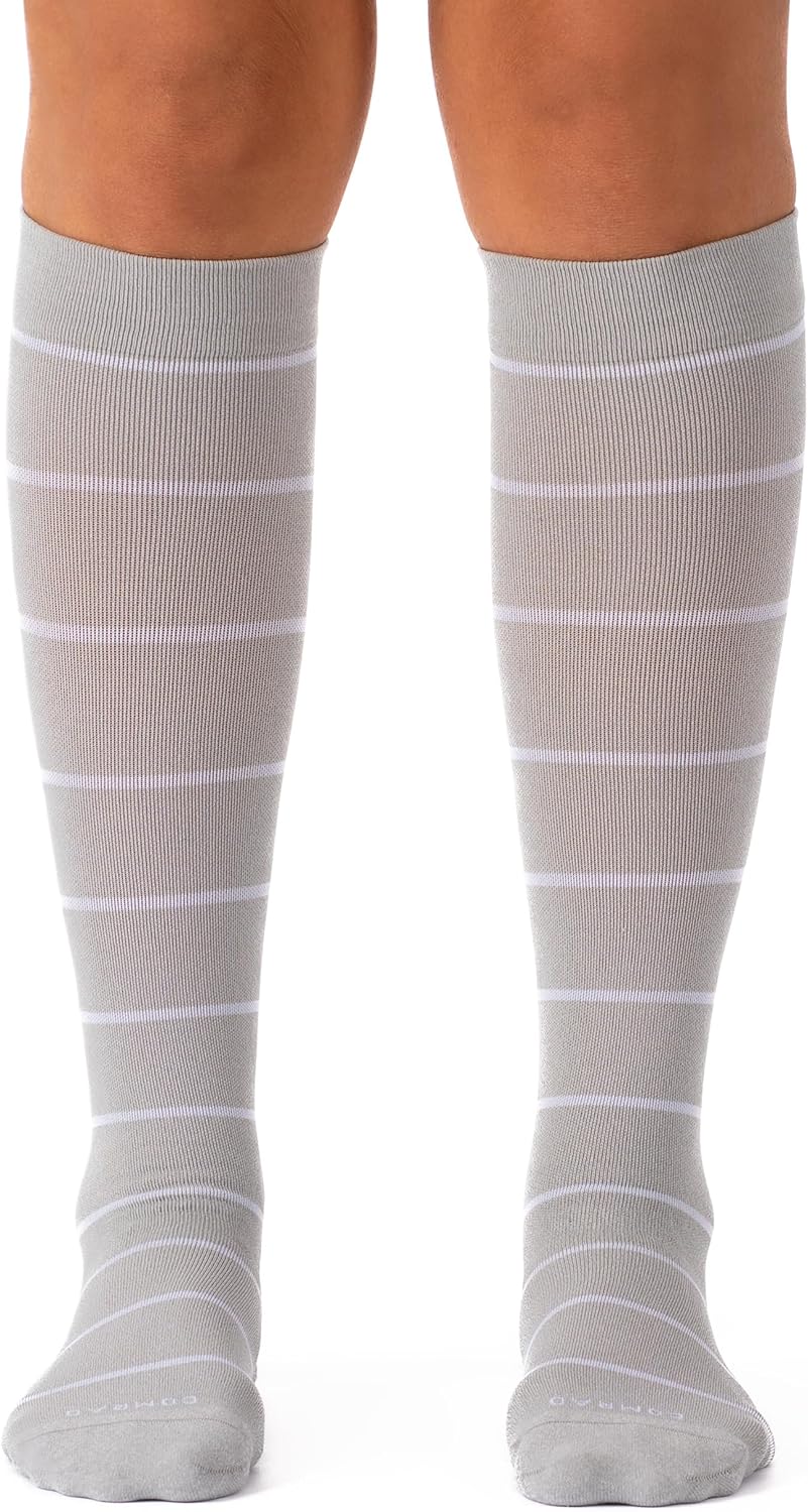 Comrad Nylon Knee High Socks - 15-20mmHg Graduated Compression Socks - Soft & Breathable Support Unisex Socks