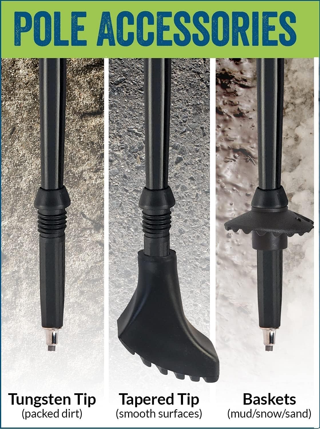 York Nordic Ultralight Folding Walking Poles - Travel Ready - with Rubber Feet, Baskets, and Bag