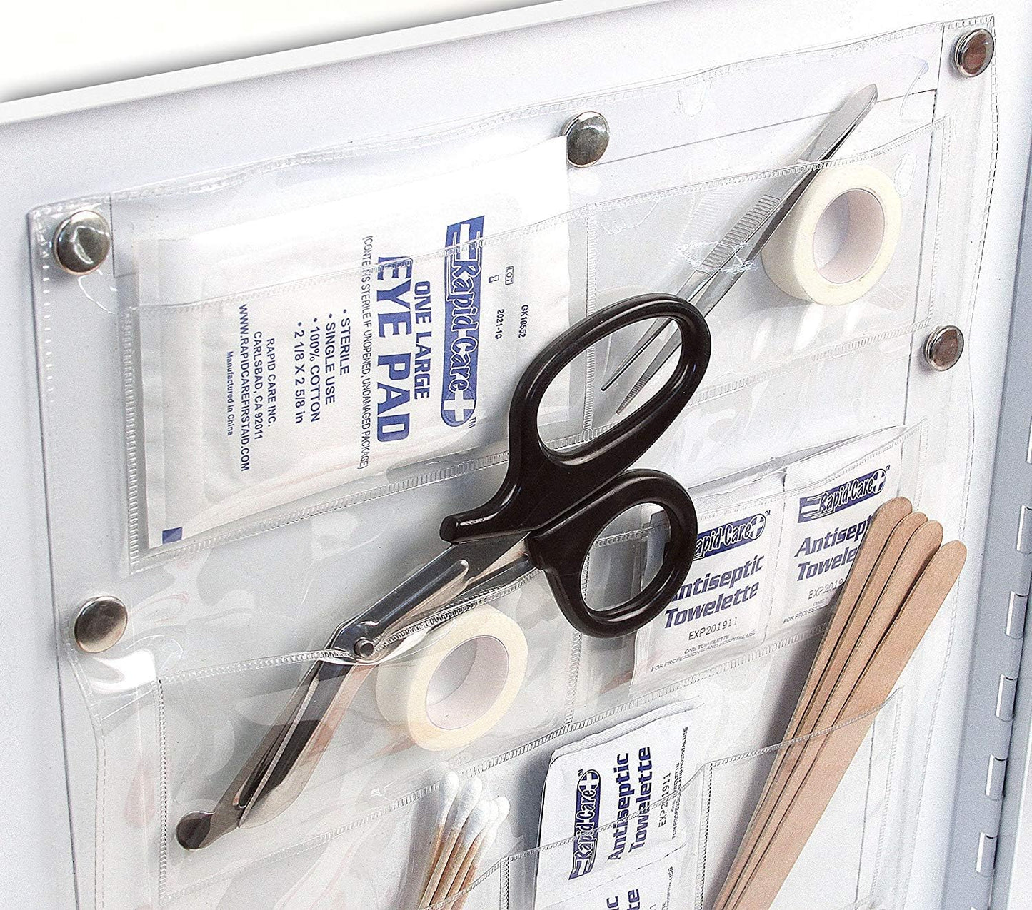 Rapid Care First Aid 80098 3 Shelf All Purpose First Aid Kit Cabinet, Class A+, Exceeds OSHA/ANSI Z308.1 2015, Wall Mountable