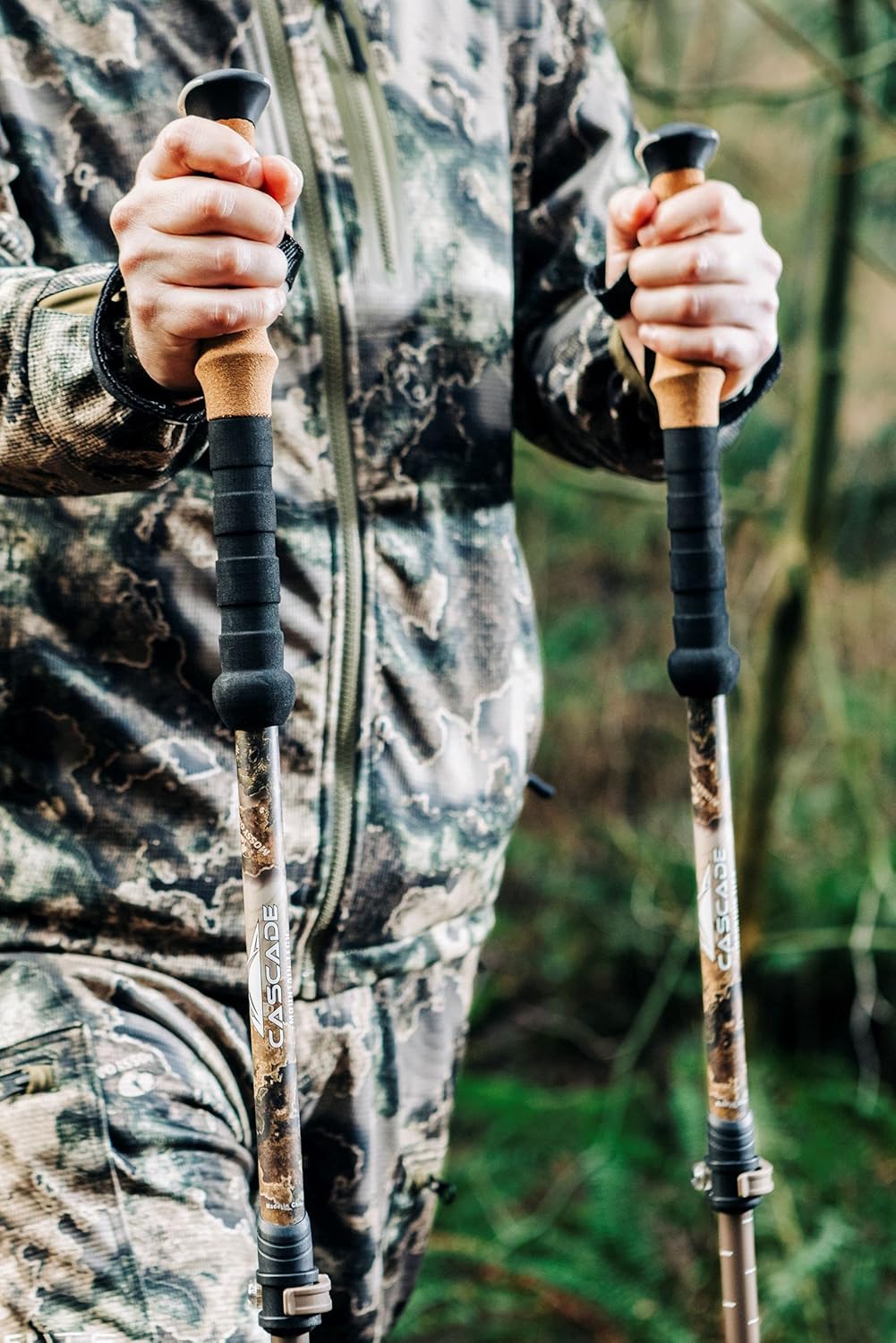 Cascade Mountain Tech Trekking Poles - Carbon Fiber Walking or Hiking Sticks with Quick Adjustable Locks