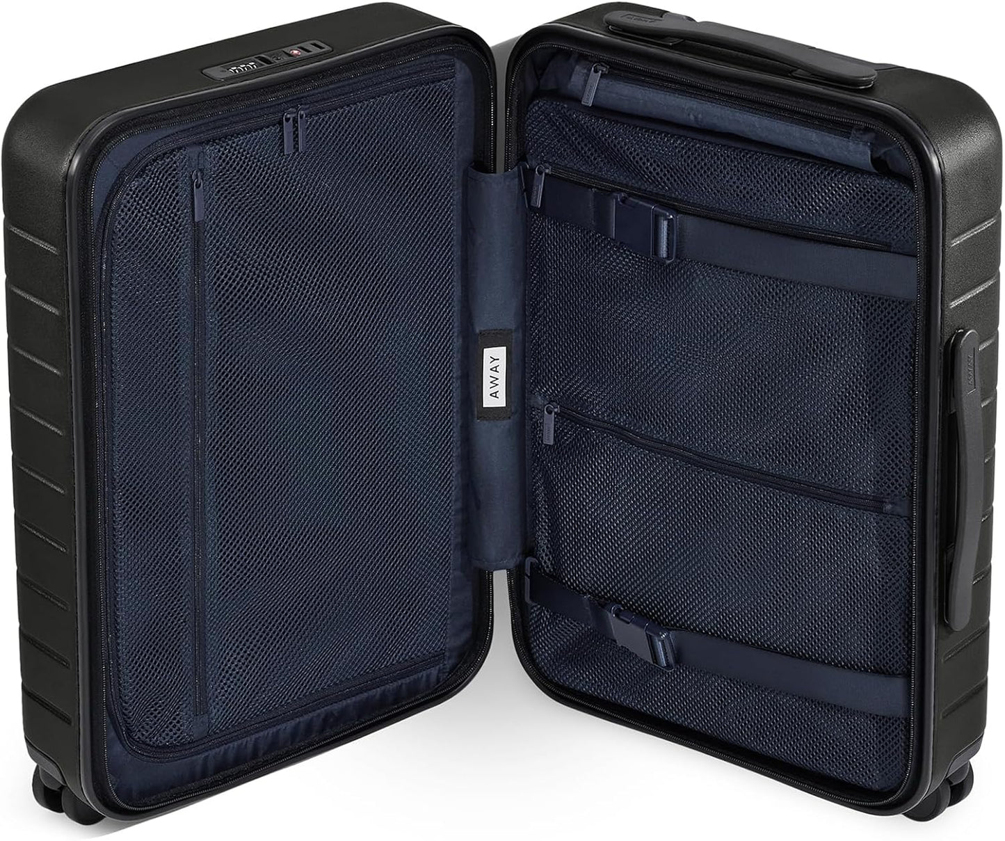 Away Carry-On Luggage, Lightweight Hardside Suitcase with Spinner Wheels, 22 Inch Airline Approved, TSA Lock, Jet Black