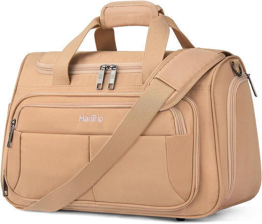 Carry on Duffel Bag Foldable Duffle Bags for Travel, Under Seat Personal Item Bags for Airplanes, Weekender Overnight Mens Travel Tote Bag for Women Small Softside Carry on Luggage (Pink)