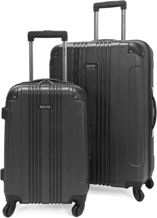 Kenneth Cole REACTION Out of Bounds Lightweight Hardshell 4-Wheel Spinner Luggage, Charcoal, 2-Piece Set (20" & 28")