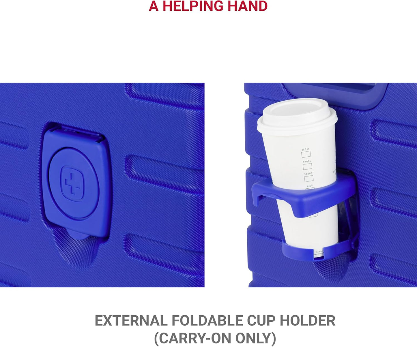 SwissGear 7366 Signature Hardside Expandable Luggage with Spinner Wheels, TSA Lock, Cup-Holder, Cobalt, Carry-On 19-Inch