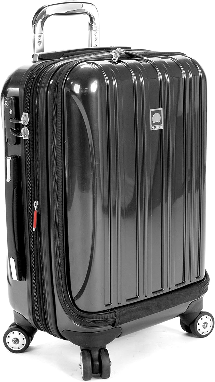 Delsey Luggage Aero 3 Piece Set (21"/25"/29") Spinner Suitcase (Platinum)