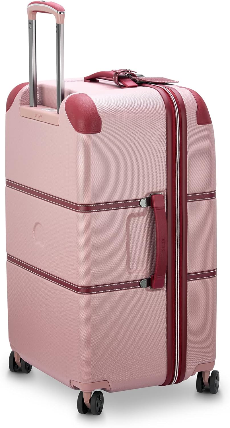 DELSEY PARIS Chatelet Air 2.0 Hardside Luggage Trunk with Spinner Wheels, Pink, Checked-26 Inch Trunk