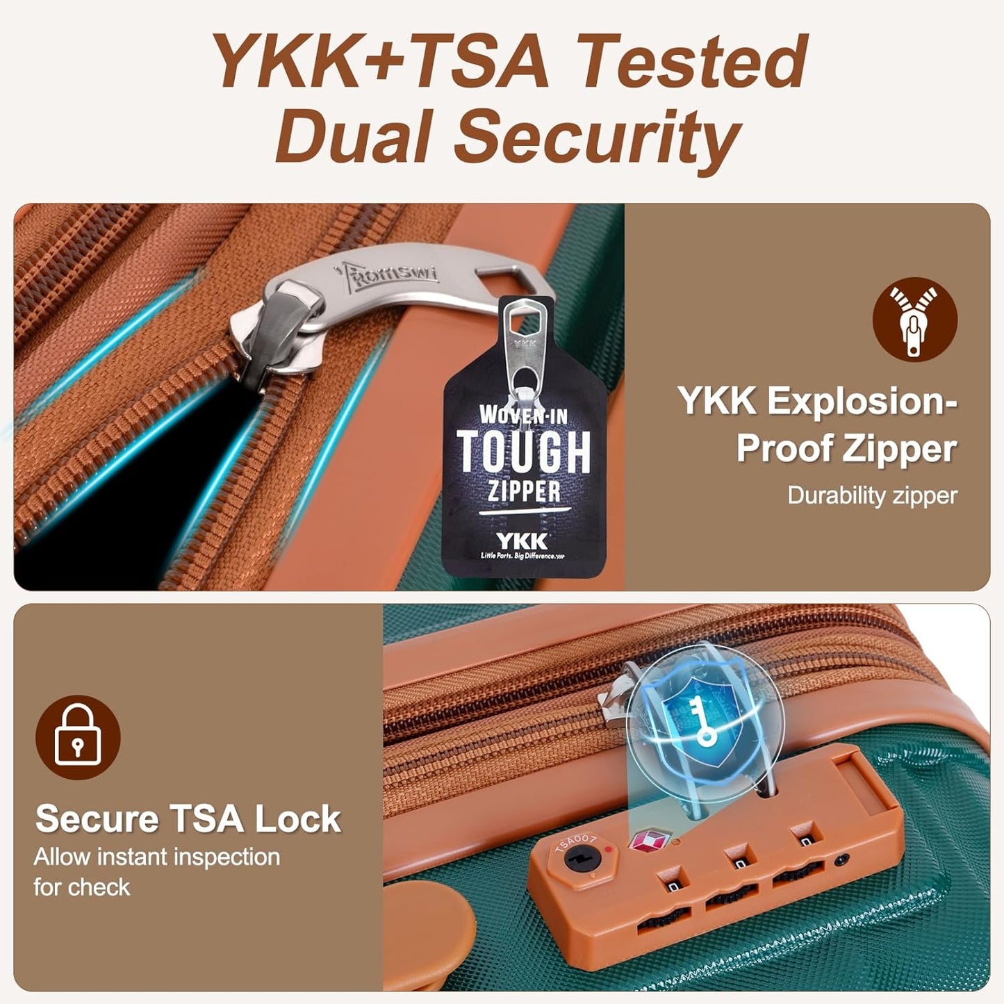 Romswi Expandable 28" Checked Luggage,Large Hardshell Suitcase with Double Spinner Wheels for 20% More Space, Airline Approved Lightweight Hardside Luggage, Scratch-Resistant & YKK Zipper,Green