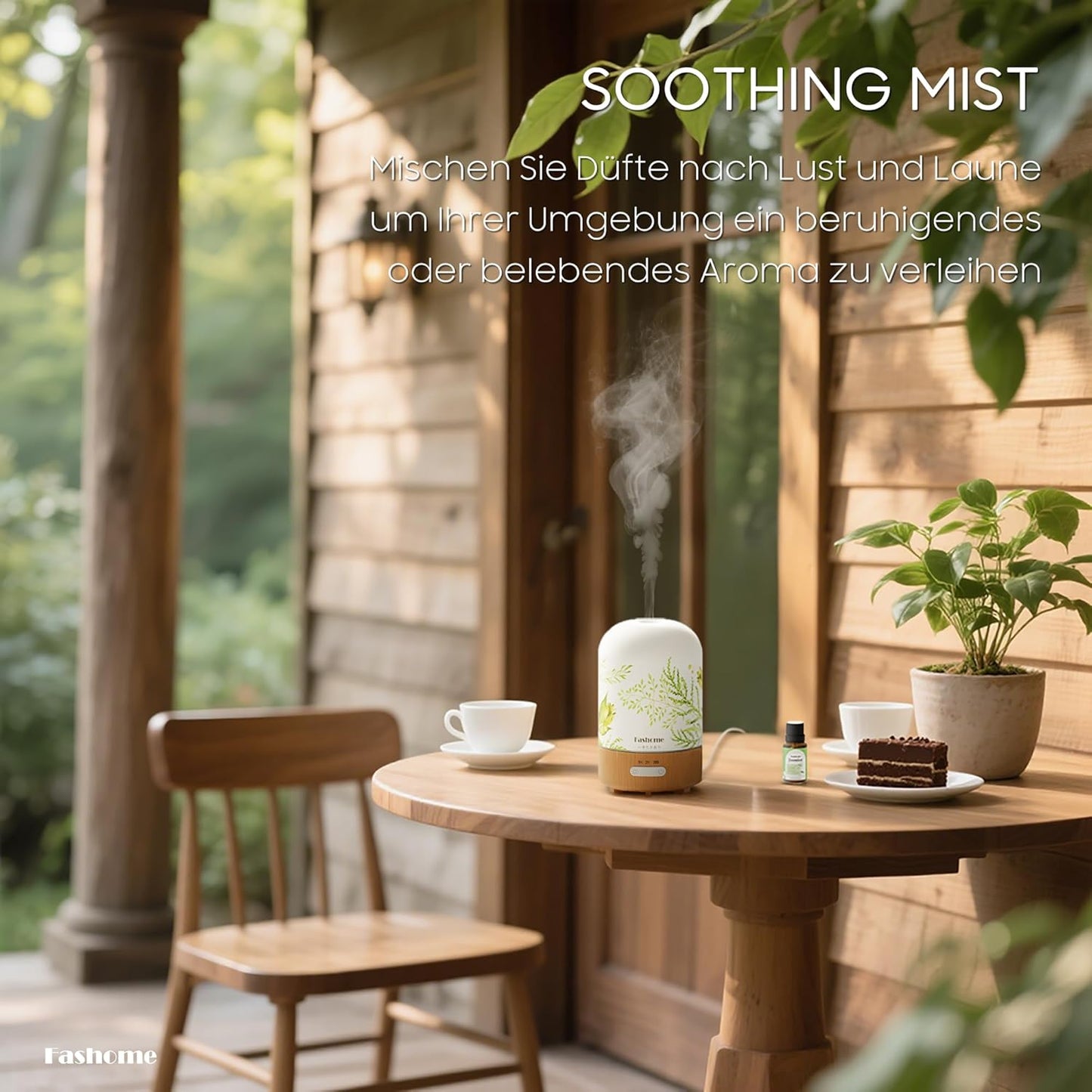 Essential Oil Diffuser with Jasmine Oil, 100ml Ultrasonic Aromatherapy Humidifier, 6 in 1 Scent Vaporizer with Timer and Auto-Off (Summer-Jasmine)