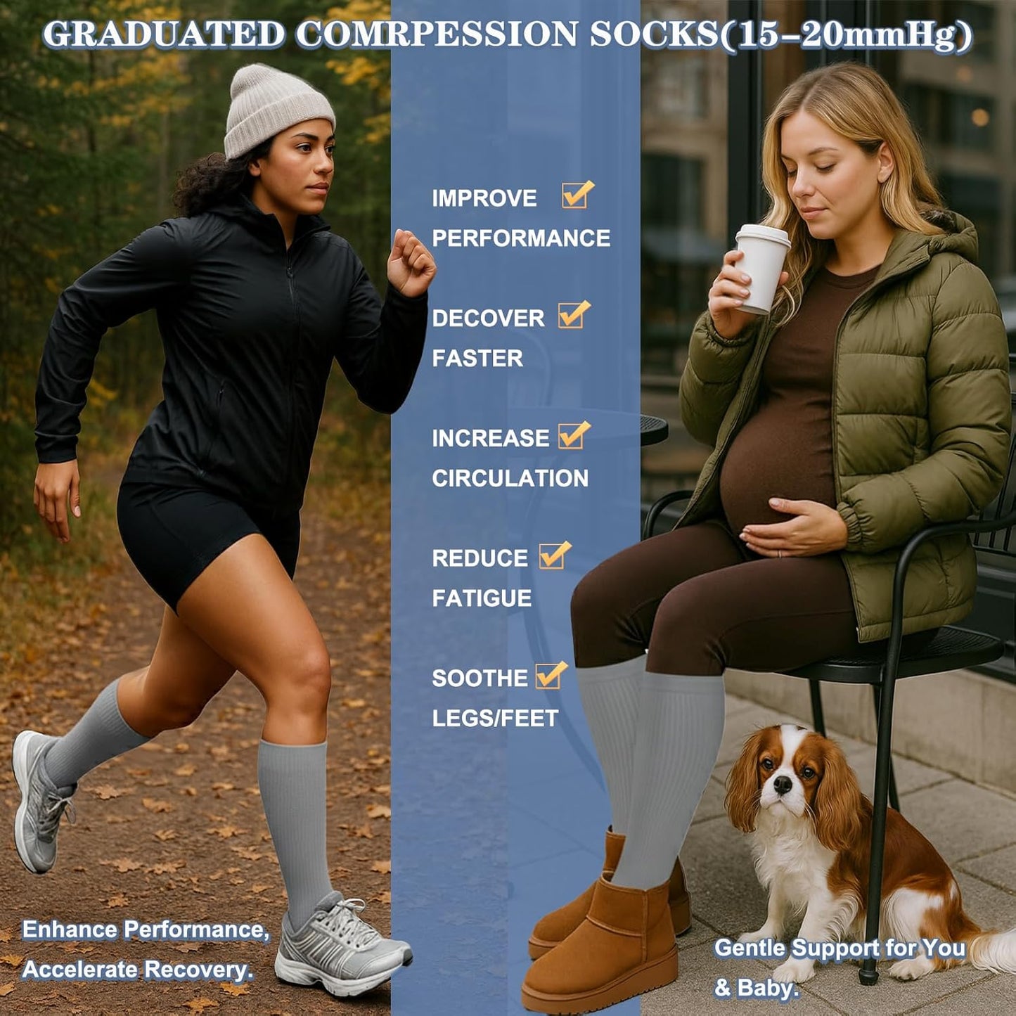 Compression Socks for Women and Men Circulation (3 Pairs) is Best Support for Running Athletic Cycling Hiking