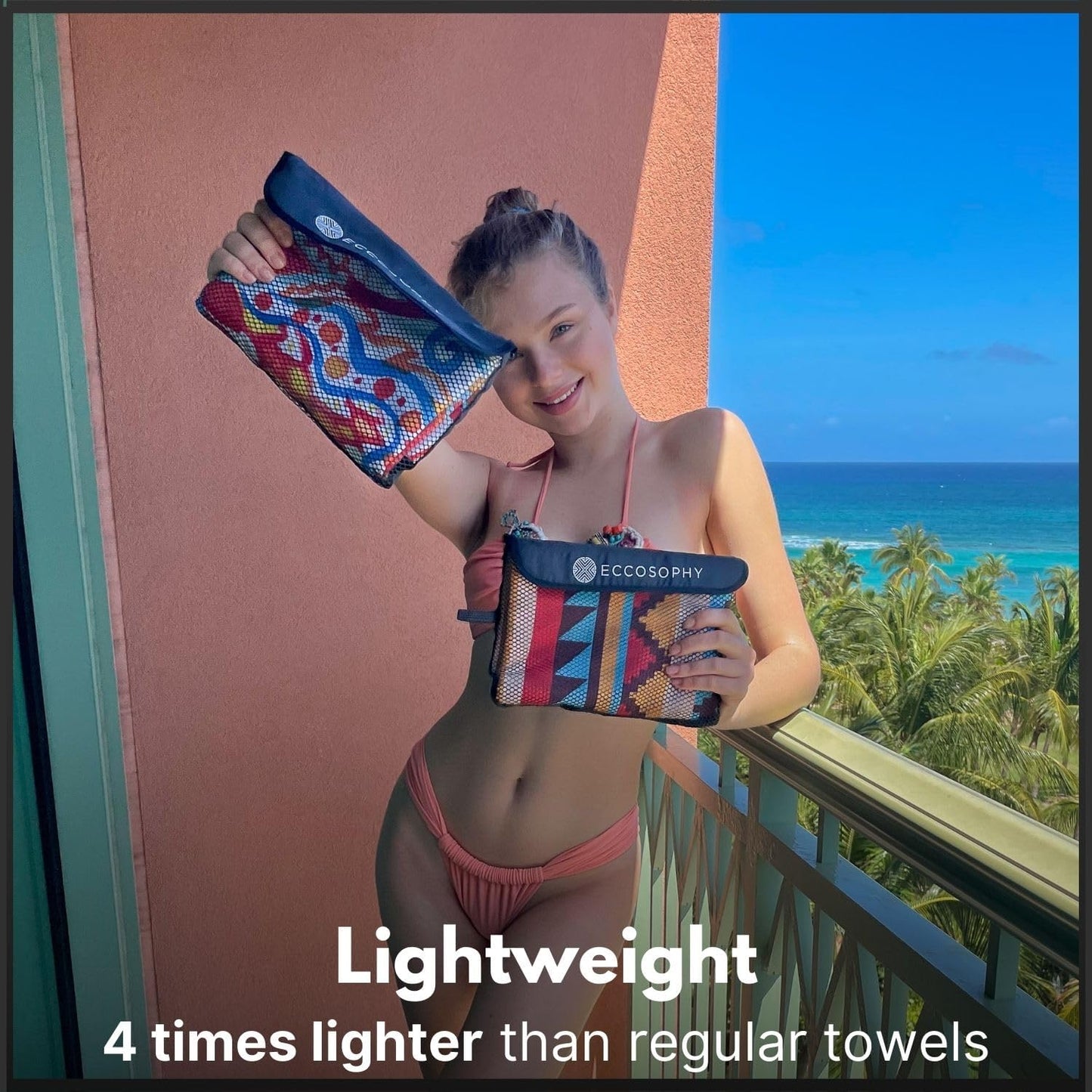 ECCOSOPHY Microfiber Beach Towel - Sand Free Towels are Quick Dry, Light Weight, Super Absorbent - Perfect Pool, Travel, Cruise, Camping Essentials - Oversized Extra Large for Adults 71x35 in