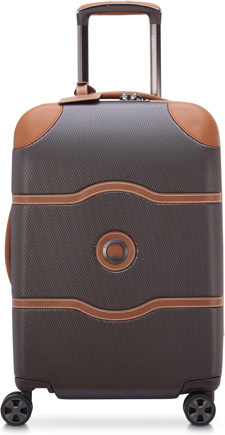 DELSEY PARIS Chatelet Air 2.0 Hardside Luggage with Spinner Wheels, Chocolate Brown, 2 Piece Set, (20/Backpack)