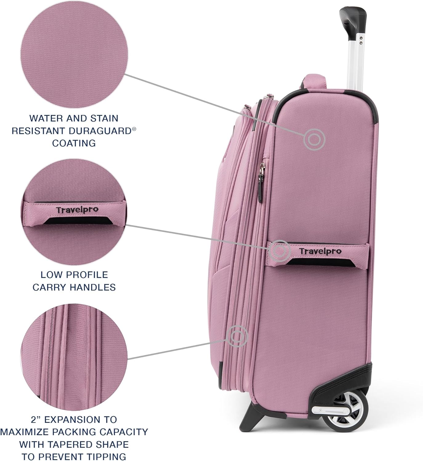 Travelpro Maxlite 5 Softside Expandable Upright 2 Wheel Carry-on Luggage, Lightweight, 20-Inch — Orchid Pink Purple