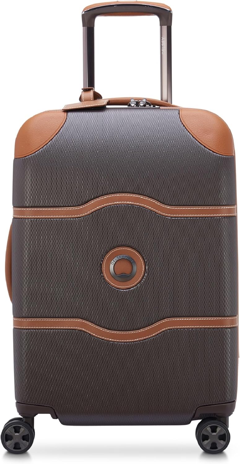 DELSEY PARIS Chatelet Air 2.0 Hardside Luggage with Spinner Wheels, Chocolate Brown, Carry on 20 Inch