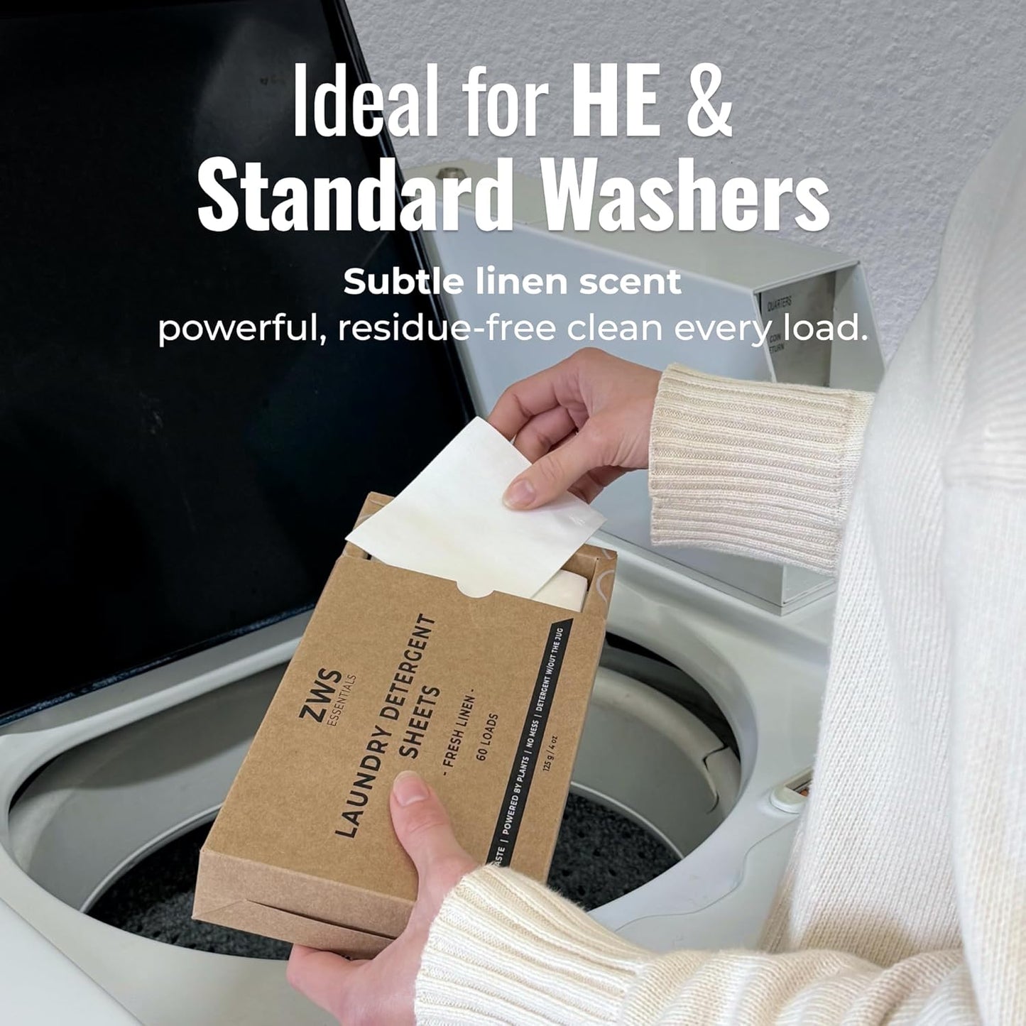 Laundry Detergent Sheets | Fresh Linen Scented Laundry Strips | Eco-Friendly, Plastic-Free Detergent for HE Machines and Everyday Use