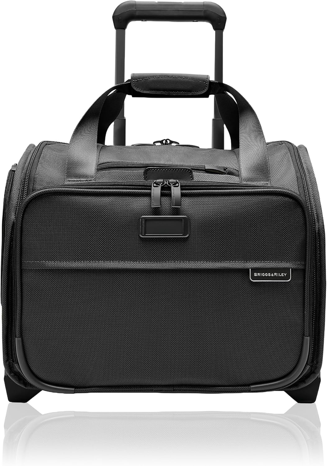 Briggs & Riley 2-Wheel Cabin Bag - Carry On Luggage for Travel, Suitcases with Wheels, Softside Rolling Bag for Men & Women, Interlocking Handle, Self-Repairing Zipper - Baseline Collection, Black