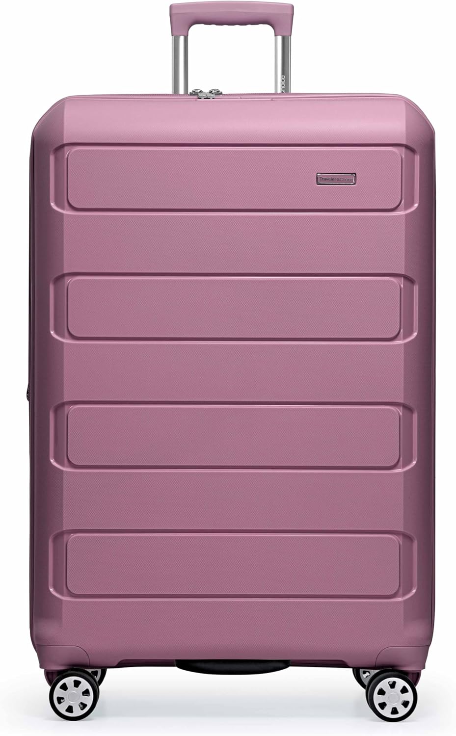 Traveler's Choice Pagosa Indestructible Hardshell Expandable Spinner Luggage, Mauve, 30-Inch Large