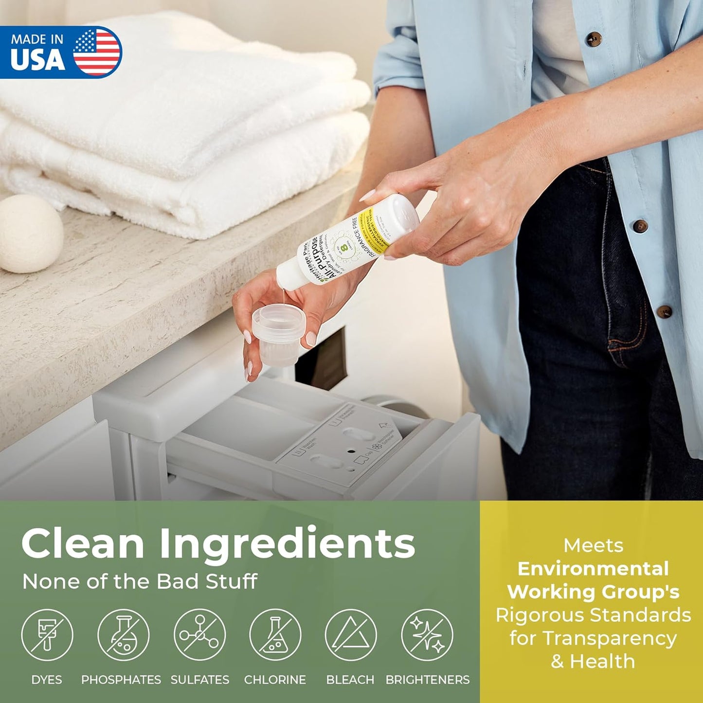 Heritage Park Luxury Laundry Detergent | Dermatologist Tested Plant based Natural & Enzyme Laundry Detergent | Sensitive Skin Friendly - Fragrance Free (4 fl oz Trial Size)