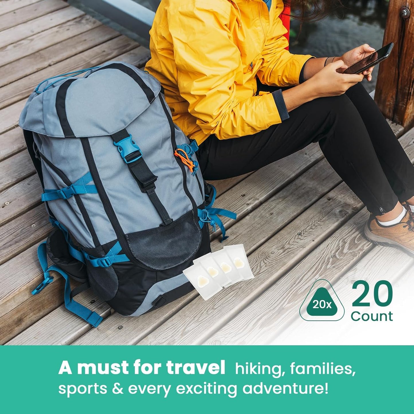 Gel Blister Bandages Blister Pads - Welnove 20ct Blister Cushions - Waterproof Hydrocolloid Bandages for Feet, Fingers, Toes, Heel, Moleskin for Blister Prevention (Spot Pack)