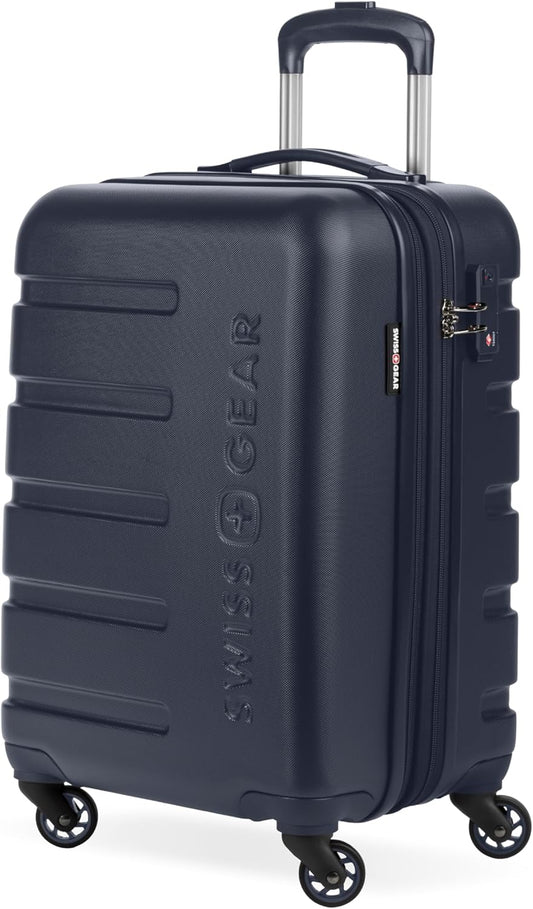SwissGear 7366 Hardside Expandable Luggage with Spinner Wheels, Navy, Carry-On 19-Inch