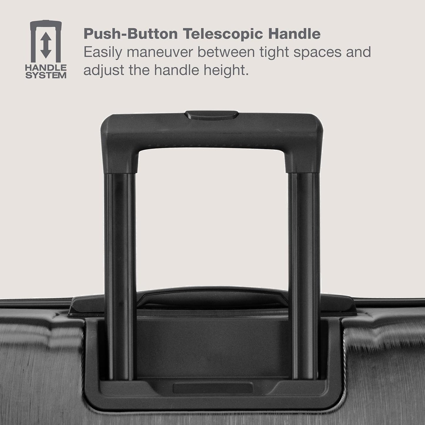 U.S. Traveler Boren Polycarbonate Hardside Rugged Travel Suitcase Luggage with 8 Spinner Wheels, Aluminum Handle, Black, 3-Piece Set, USB Port in Carry-On