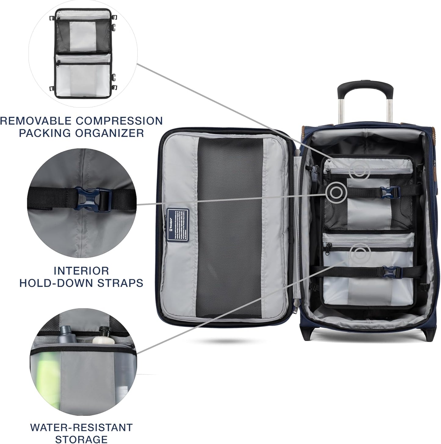 Travelpro Crew Classic Lightweight Softside Expandable Carry on Luggage, 2 Wheel Upright Rollaboard Suitcase, Men and Women, Carry On 22-Inch, Patriot Blue