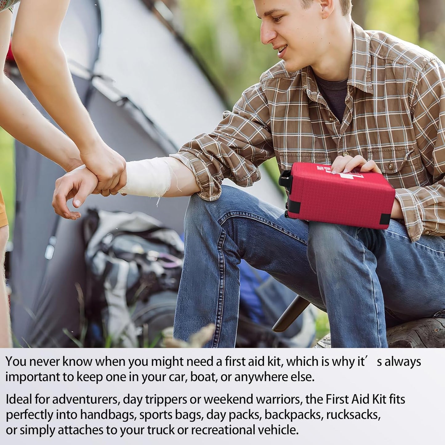 First Aid Kits - Compact First Aid Kit with Labelled Compartments Molle System Premium Emergency Kits for Home, Office, Car, Outdoor, Hiking, Travel, Camping - 216 Piece