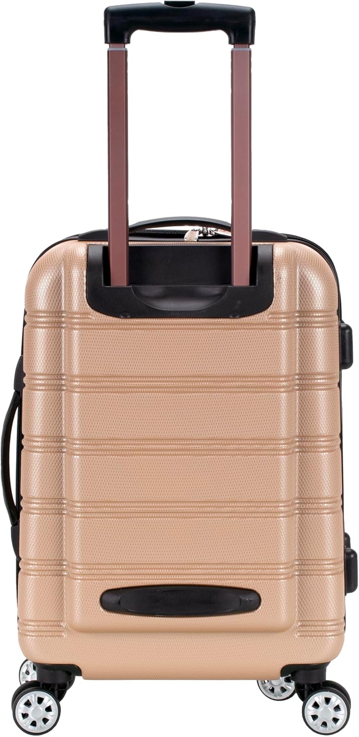 Rockland Melbourne Hardside Expandable Spinner Wheel Luggage, Champagne, Carry-On 20-Inch