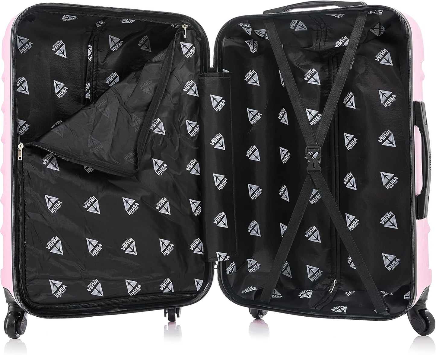 InUSA ENDURANCE Luggage with Spinner Wheels | Durable Lightweight Hardshell Spacious Travel Sets with Handle and Trolley | (20in, 24in, 28in) 3 Piece Luggage Set | Pink