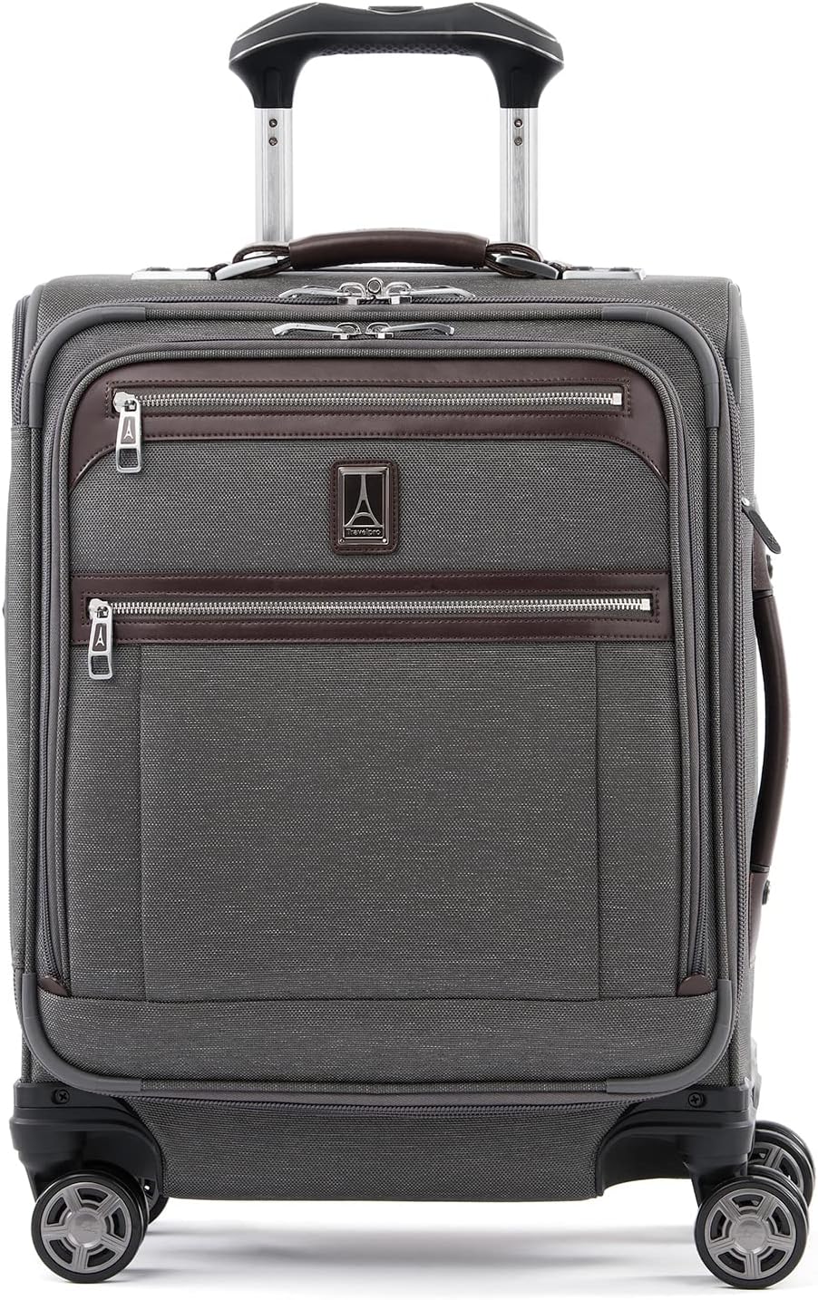 Travelpro Platinum Elite Softside Expandable Carry on Luggage, 8 Wheel Spinner Suitcase, USB Port, Men and Women, International, Vintage Grey, Carry On 19-Inch
