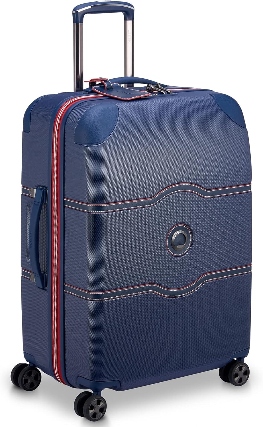DELSEY PARIS Chatelet Air 2.0 Hardside Luggage with Spinner Wheels, Navy, Checked-Medium 24 Inch