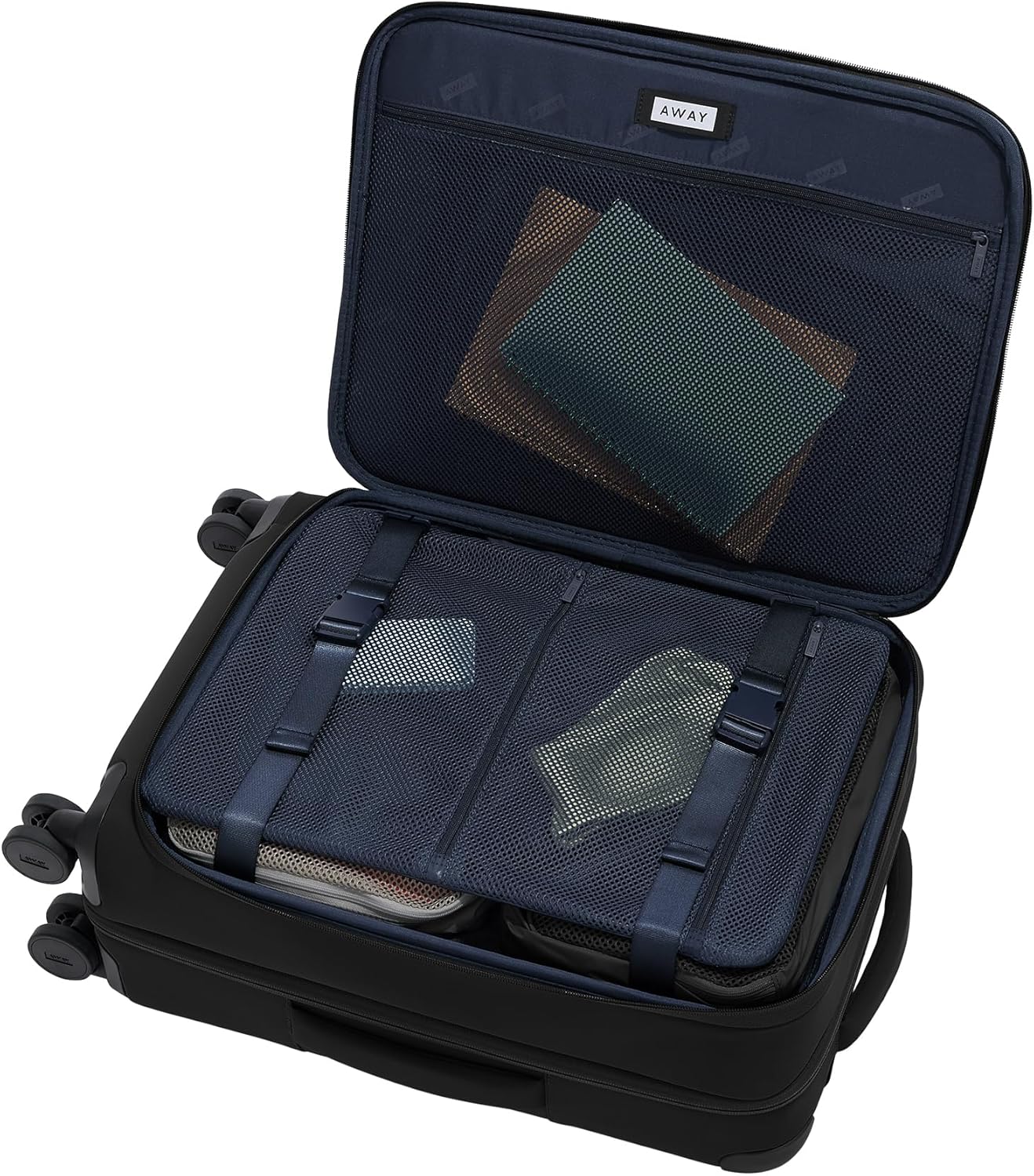 Away Softside Bigger Carry-On Suitcase, 23 Inch Lightweight, Expandable High-Strength Nylon Luggage With Spinner Wheels, Meets Requirements for Most Major Airlines, Jet Black