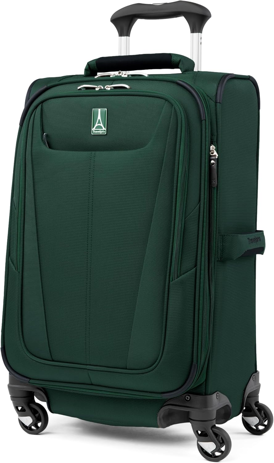 Travelpro Maxlite 5 Softside Expandable Luggage with 4 Spinner Wheels, Lightweight Suitcase, Men and Women, International, Forest Green, Carry-on 21-Inch