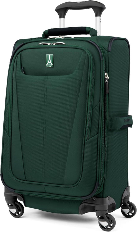 Travelpro Maxlite 5 Softside Expandable Luggage with 4 Spinner Wheels, Lightweight Suitcase, Men and Women, International, Forest Green, Carry-on 21-Inch