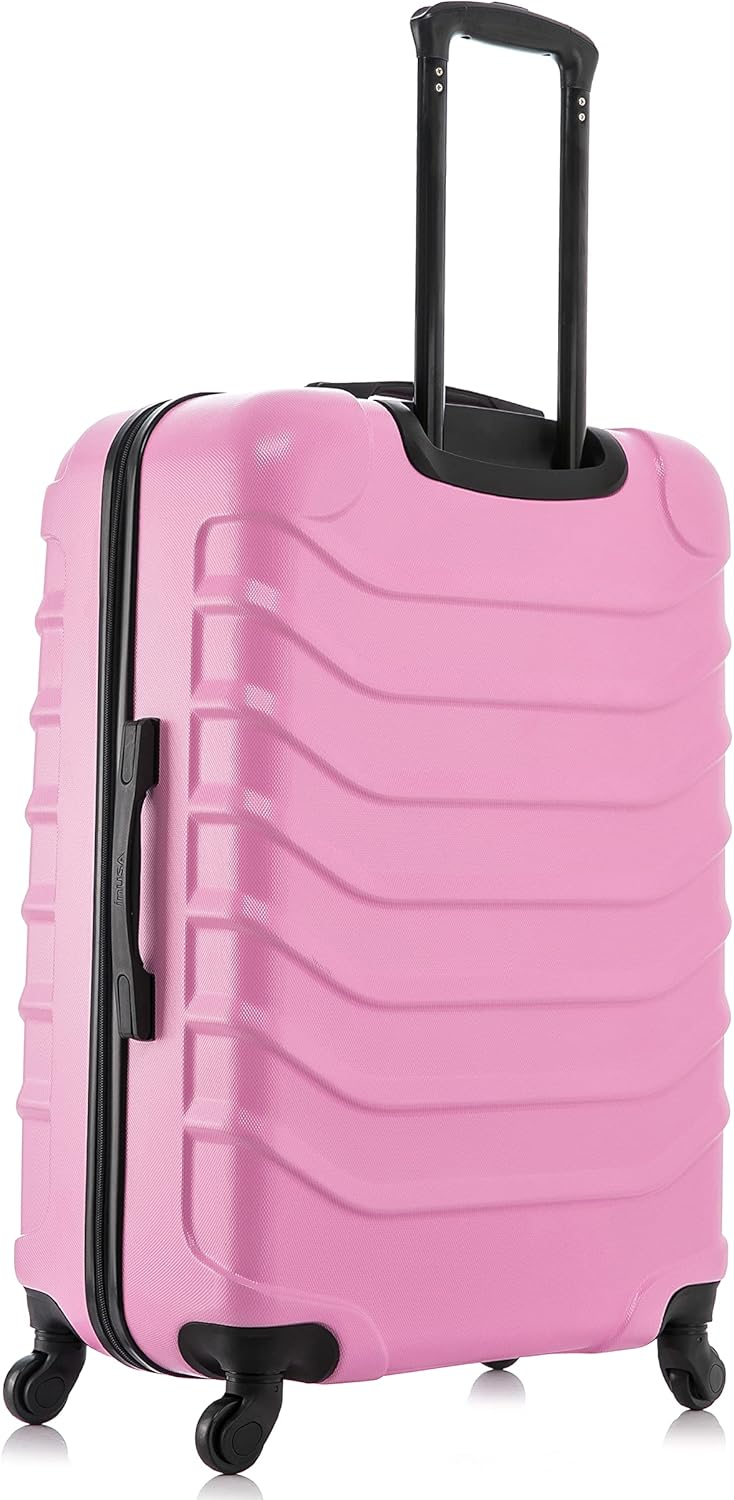 InUSA ENDURANCE Luggage with Spinner Wheels | Durable Lightweight Hardshell Spacious Travel Sets with Handle and Trolley | (20in, 24in, 28in) 3 Piece Luggage Set | Pink