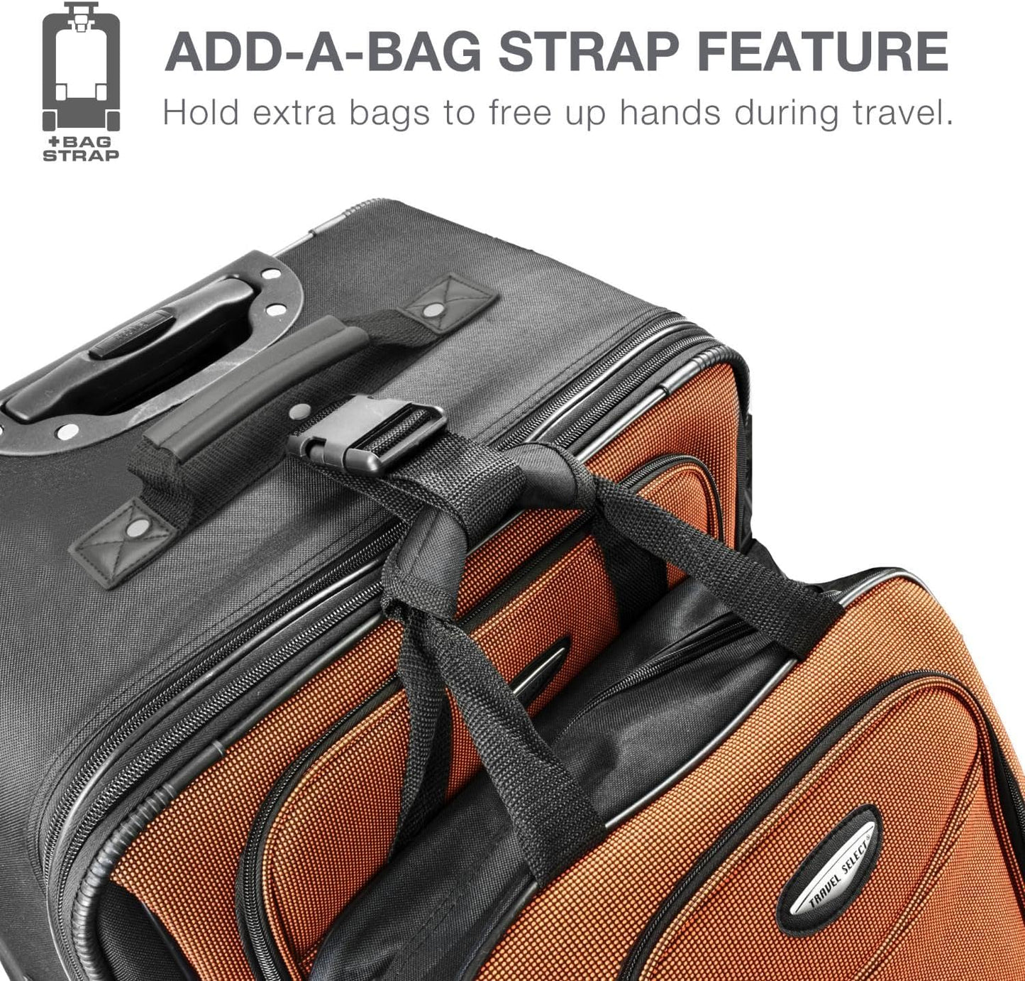 Travel Select Amsterdam 25-Inch Softside Expandable Rolling Upright Luggage, Lightweight 2-Wheel Suitcase with Push-Button Handle, Gray