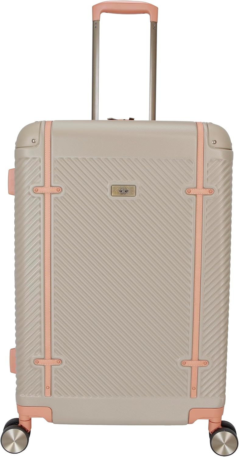 Dockers Spectra Hardside Expandable 8-Wheel Spinner Travel Carry On Luggage, Timberwolf, 24-Inch Checked