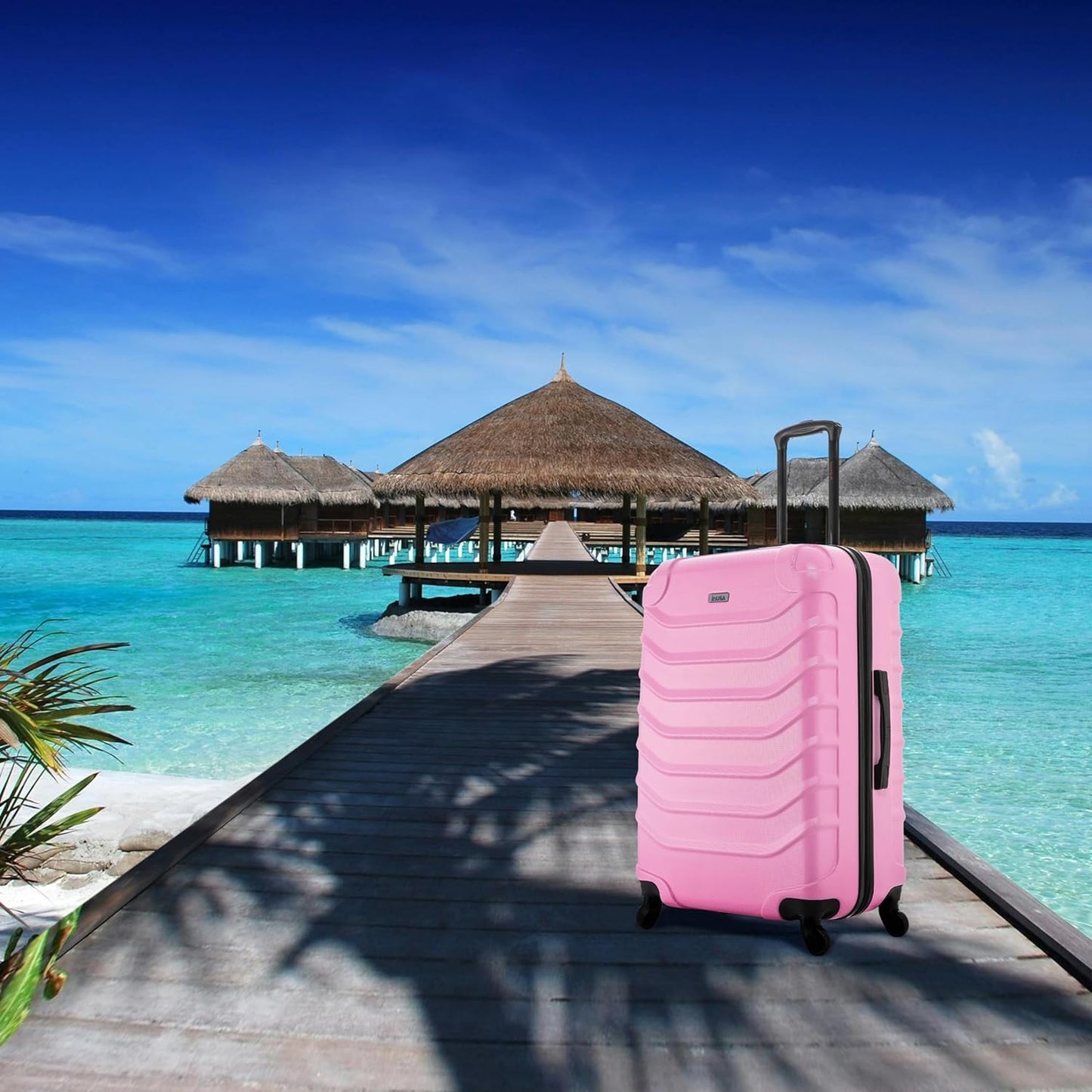 InUSA ENDURANCE Luggage with Spinner Wheels | Durable Lightweight Hardside Suitcase, Spacious Travel Bag with Handle and Trolley | 28-Inch Large Checked Luggage | Pink