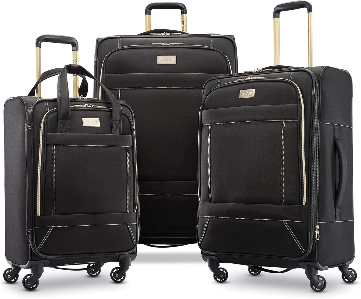 American Tourister Belle Voyage Softside Luggage with Spinner Wheels, Black, Carry-On 21-Inch