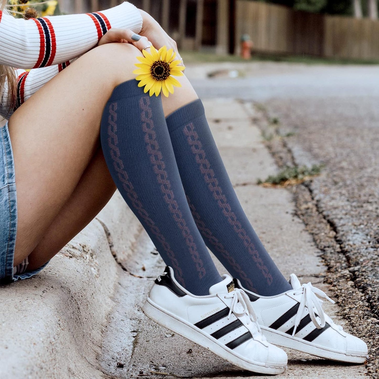 30-40mmHg Medical Graduated Compression Socks for Women&Men Circulation-Compression Stockings-Knee High Socks for Support,Hiking,Running