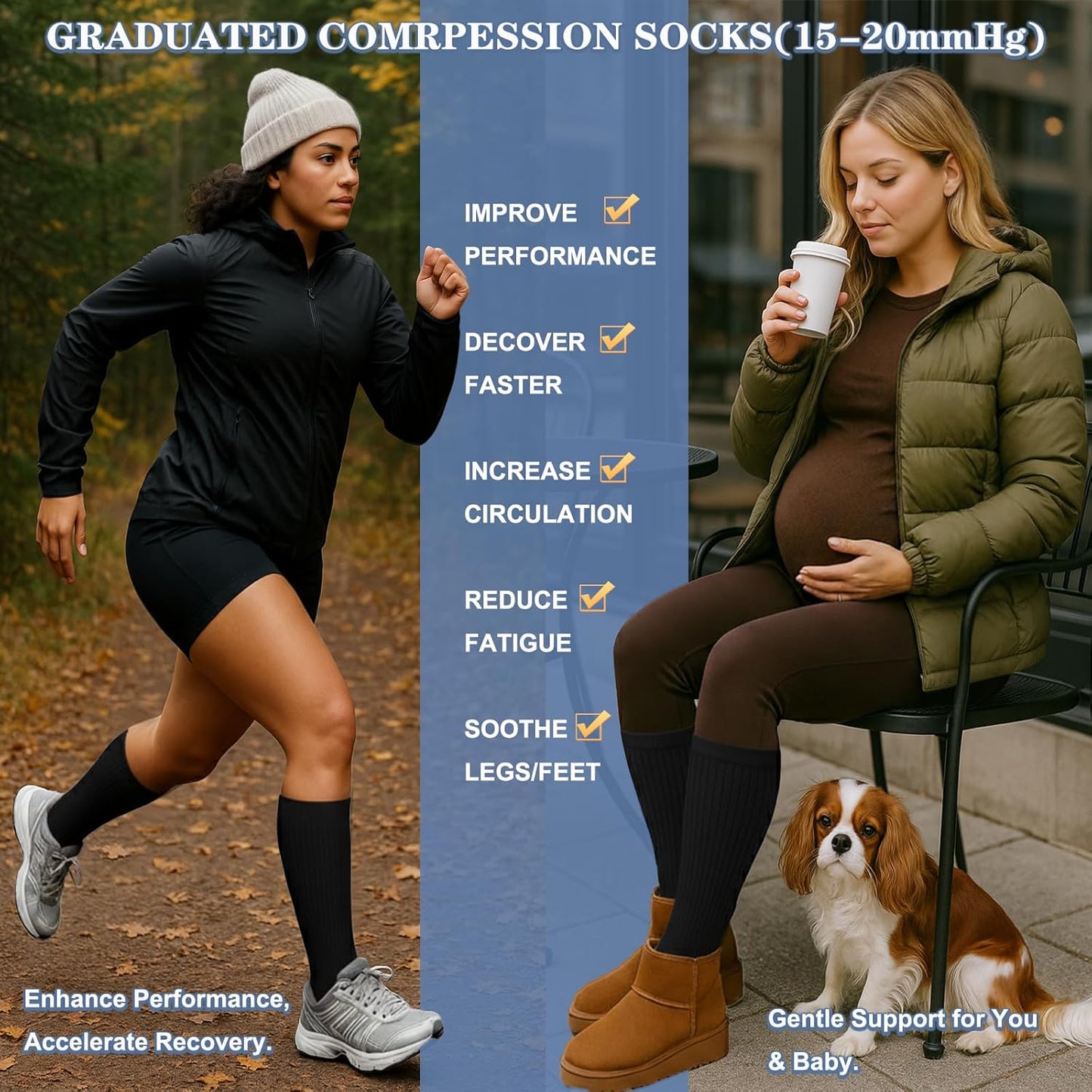 Compression Socks for Women and Men Circulation (3 Pairs) is Best Support for Running Athletic Cycling Hiking