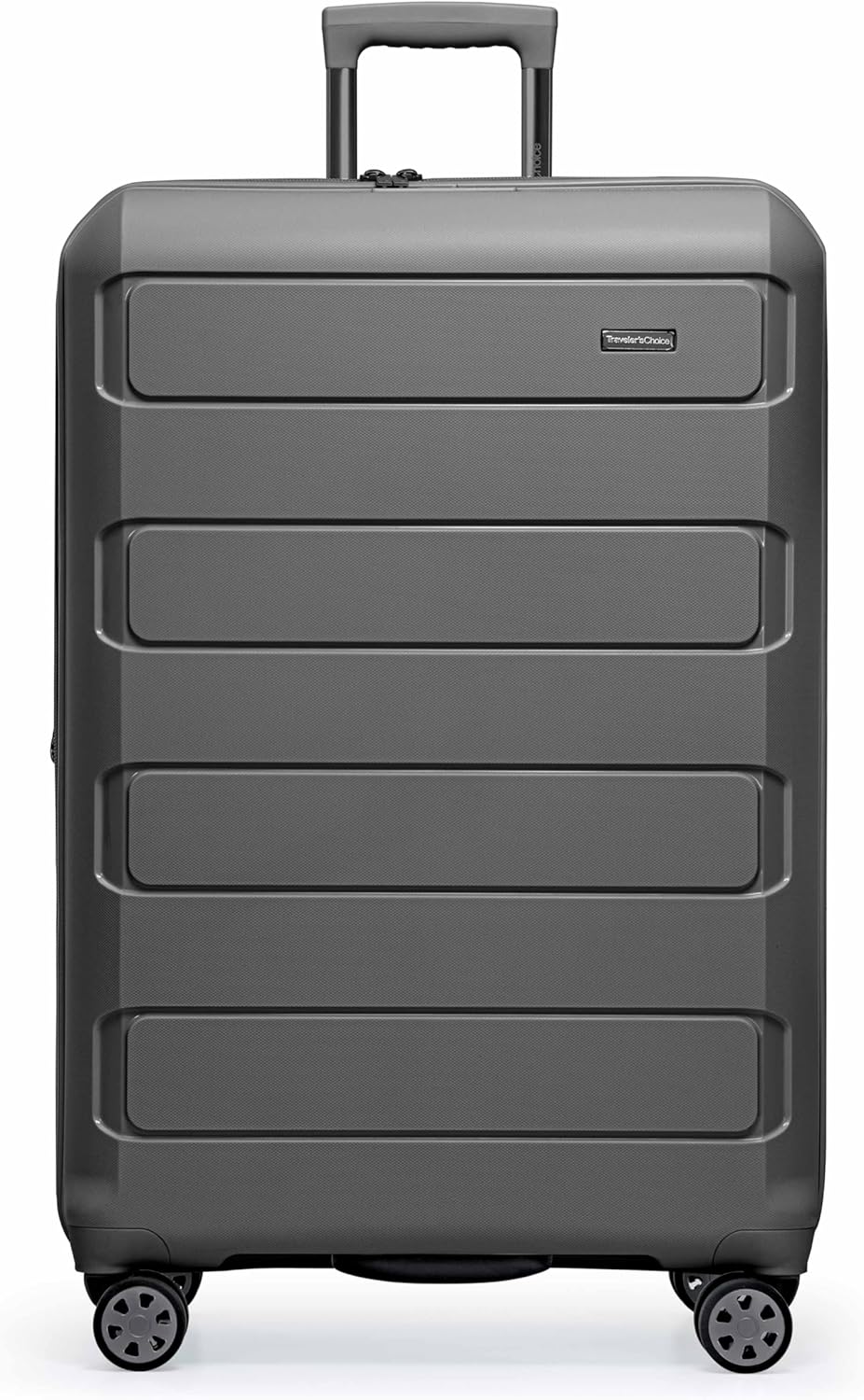 Traveler's Choice Pagosa Indestructible Hardshell Expandable Spinner Luggage, Gray, 30-Inch Large