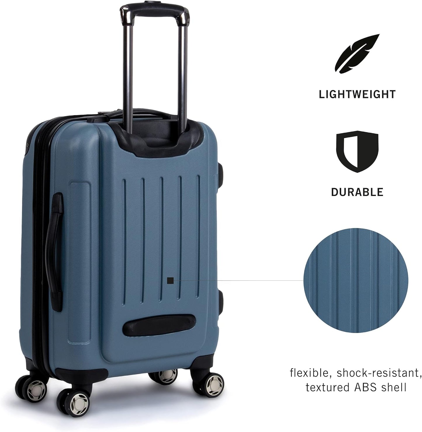 Kenneth Cole REACTION Renegade Luggage Expandable 8-Wheel Spinner Lightweight Hardside Suitcase, Granite Blue, 28-Inch Checked