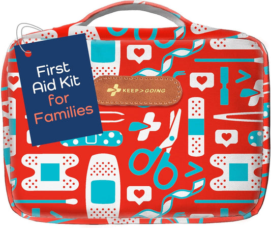 KeepGoing Large Home First Aid Kit for Kids – 270 Pc. for Car, Home, Dorm, & Boat with Latex-Free Bandages – 10 x 7 x 3.5 in. Travel First Aid Kit (The Classic)
