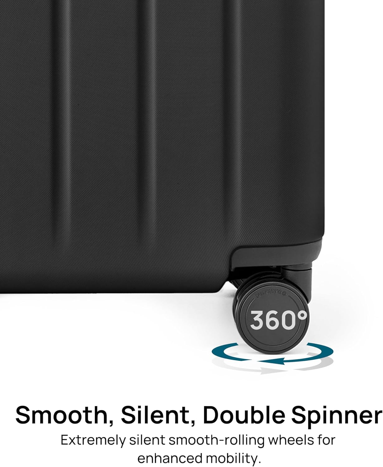 NINETYGO Carry On Suitcase, 20 Inch Carry-On Luggage with Double Spinner Wheels, Dry Wet Separate, PC Hard Case Suitcase, Lightweight Travel Luggage, TSA Approved (Black, Danube)