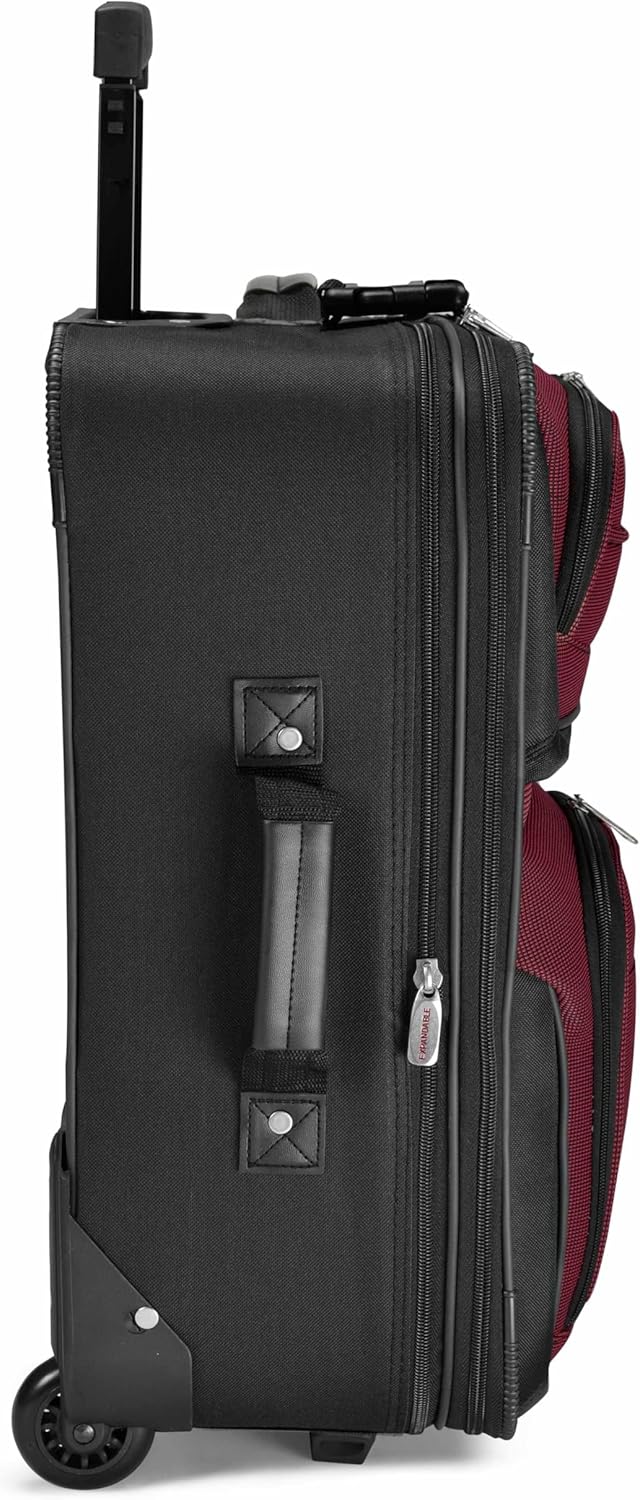 Travel Select Amsterdam 21-Inch Softside Expandable Carry-On Luggage, Lightweight 2-Wheel Upright, Expandable, TSA Lock, Burgundy