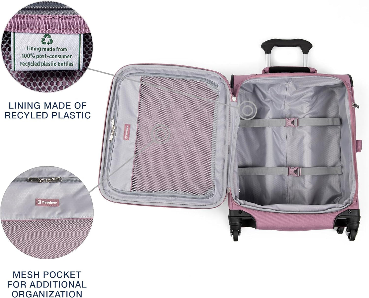 Travelpro Maxlite 5 Softside Expandable Luggage with 4 Spinner Wheels, Lightweight Suitcase, Men and Women, International, Orchid Pink Purple, Carry-on 19-Inch