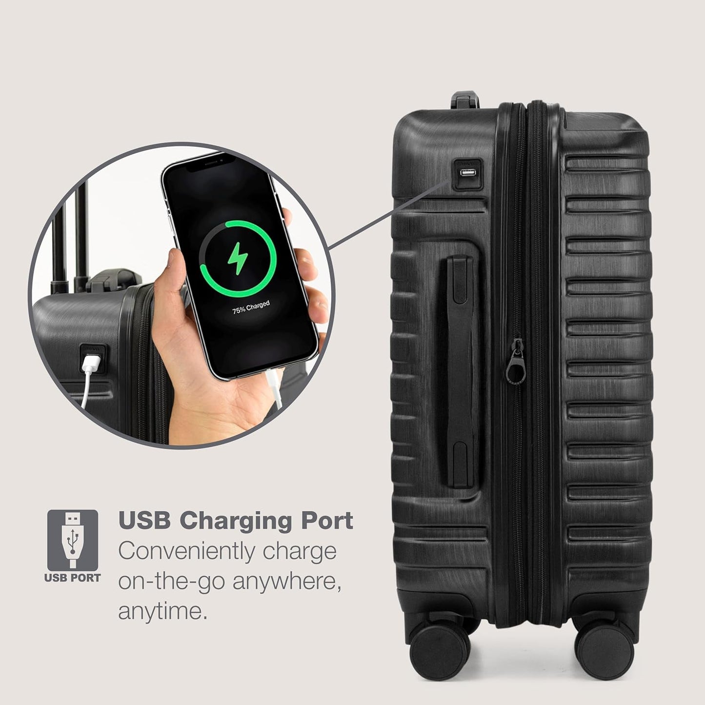 U.S. Traveler Boren Hardside Spinner Luggage with Aluminum Handle, Pink, 2-Piece Set