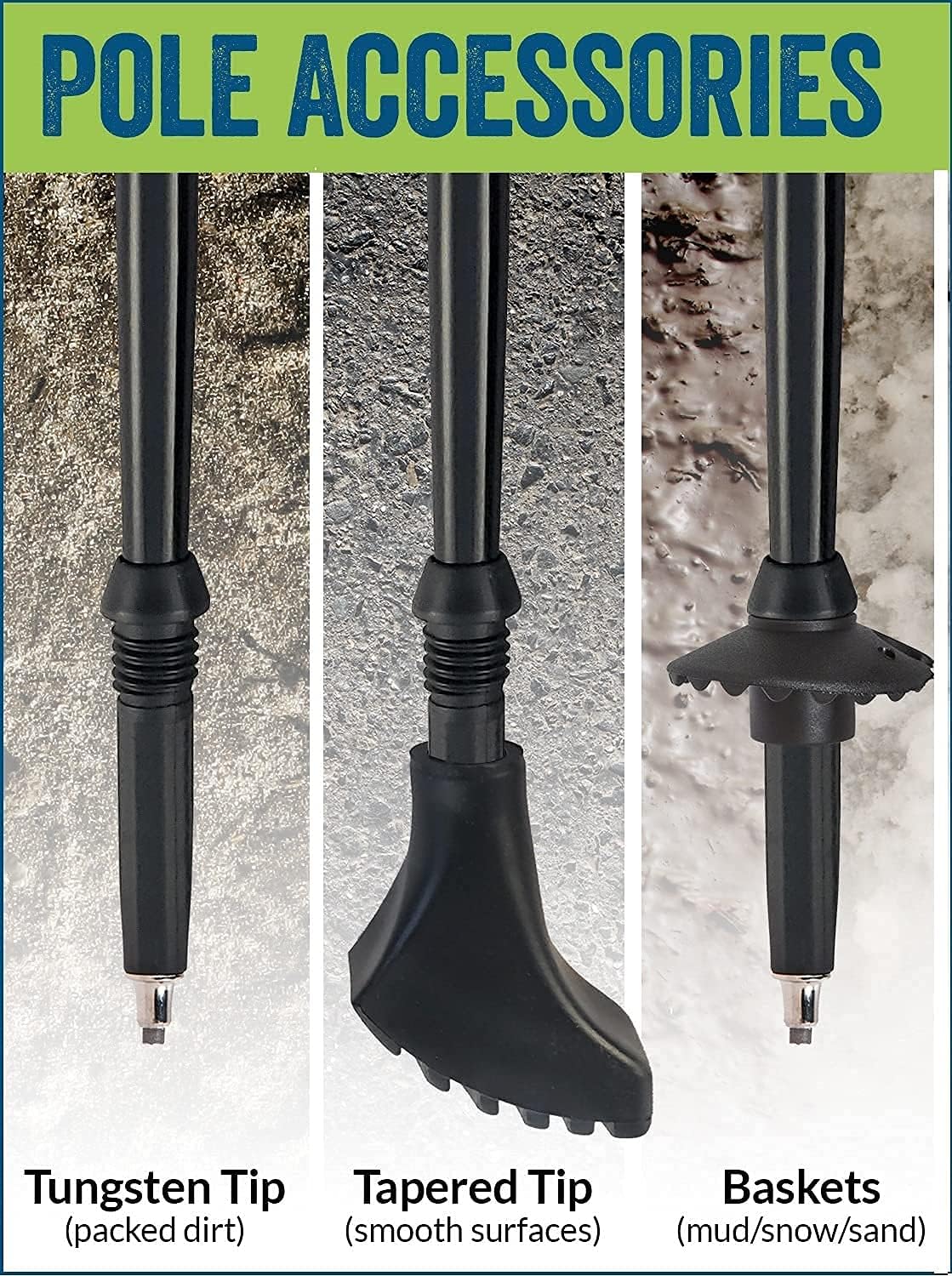 York Nordic Ultralight Folding Walking Poles - Travel Ready - with Rubber Feet, Baskets, and Bag