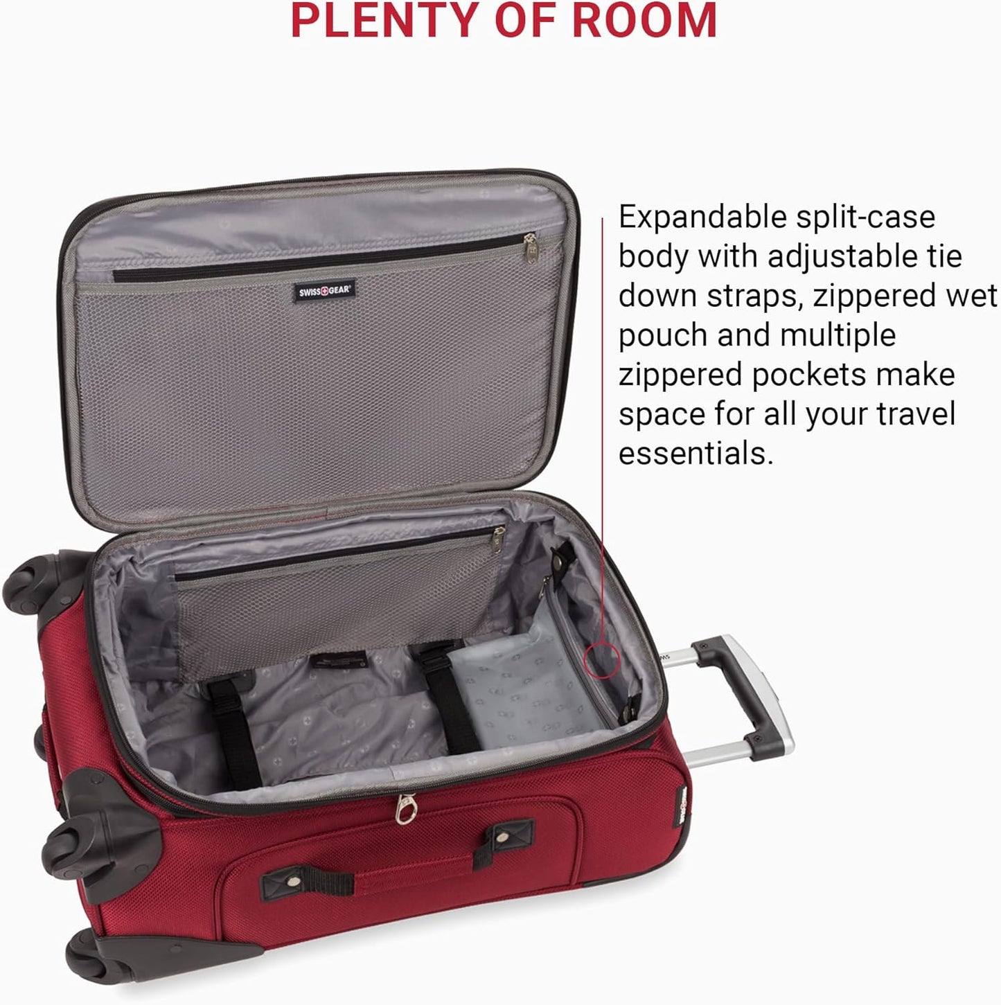 SwissGear Sion Softside Expandable Luggage, Burgundy, Carry-On 21-Inch